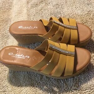 Women's Yellow Wedge Sandals